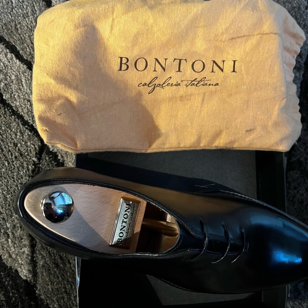 Bonton Black Leather Oxfords
